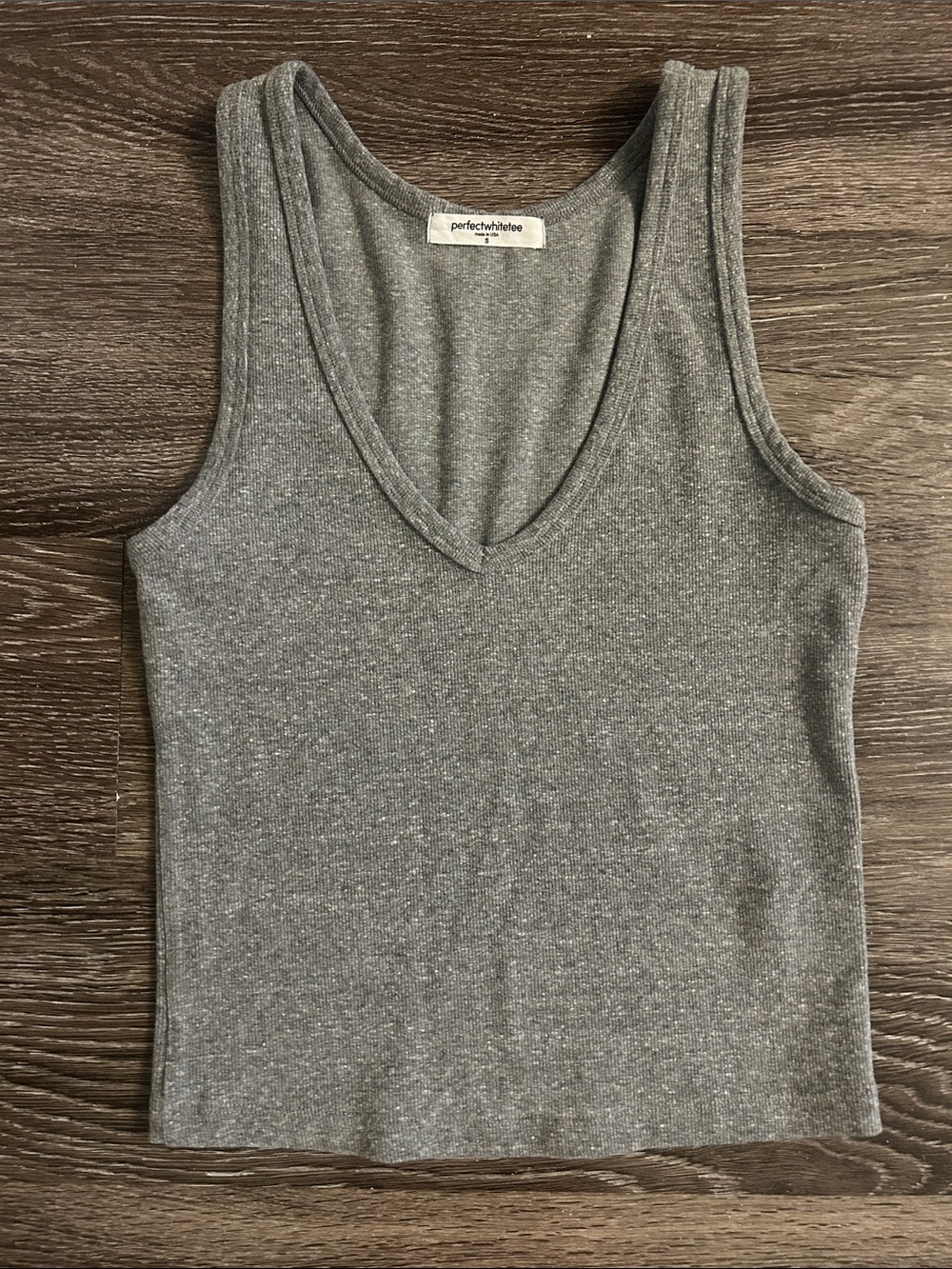 Perfectwhitetee V-Neck Ribbed Stretch Tank